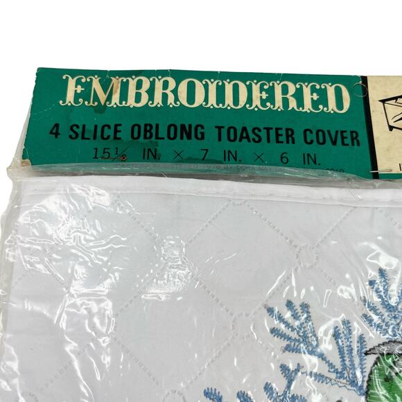 Dora May Vtg 4 Slice Oblong Toaster Cover Quilted Embroidered Vegetables New - Picture 7 of 13